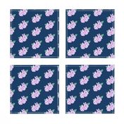 navy and purple fabric floral fabric