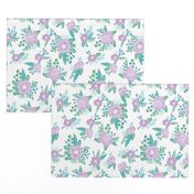 floral fabric purple turquoise nursery baby girls fabric