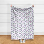 floral fabric purple flowers fabric mini dots