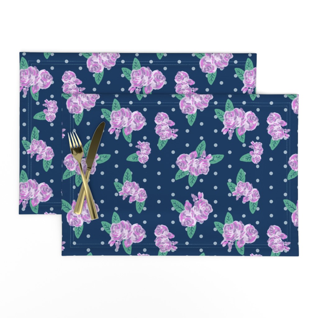 navy floral fabric flowers purple fabric