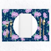 navy floral fabric flowers purple fabric