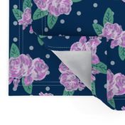 navy floral fabric flowers purple fabric