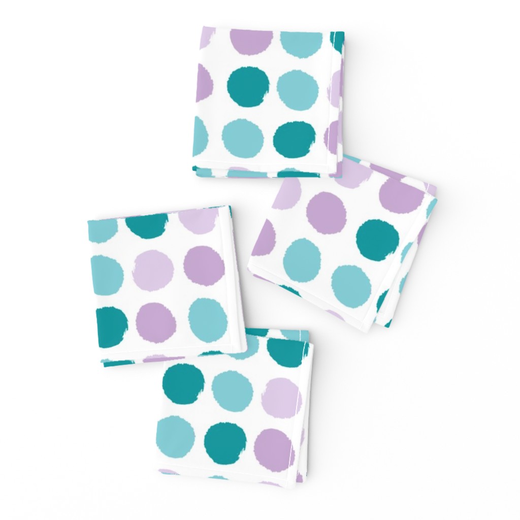 purple and turquoise dots fabric jumbo big dots fabric