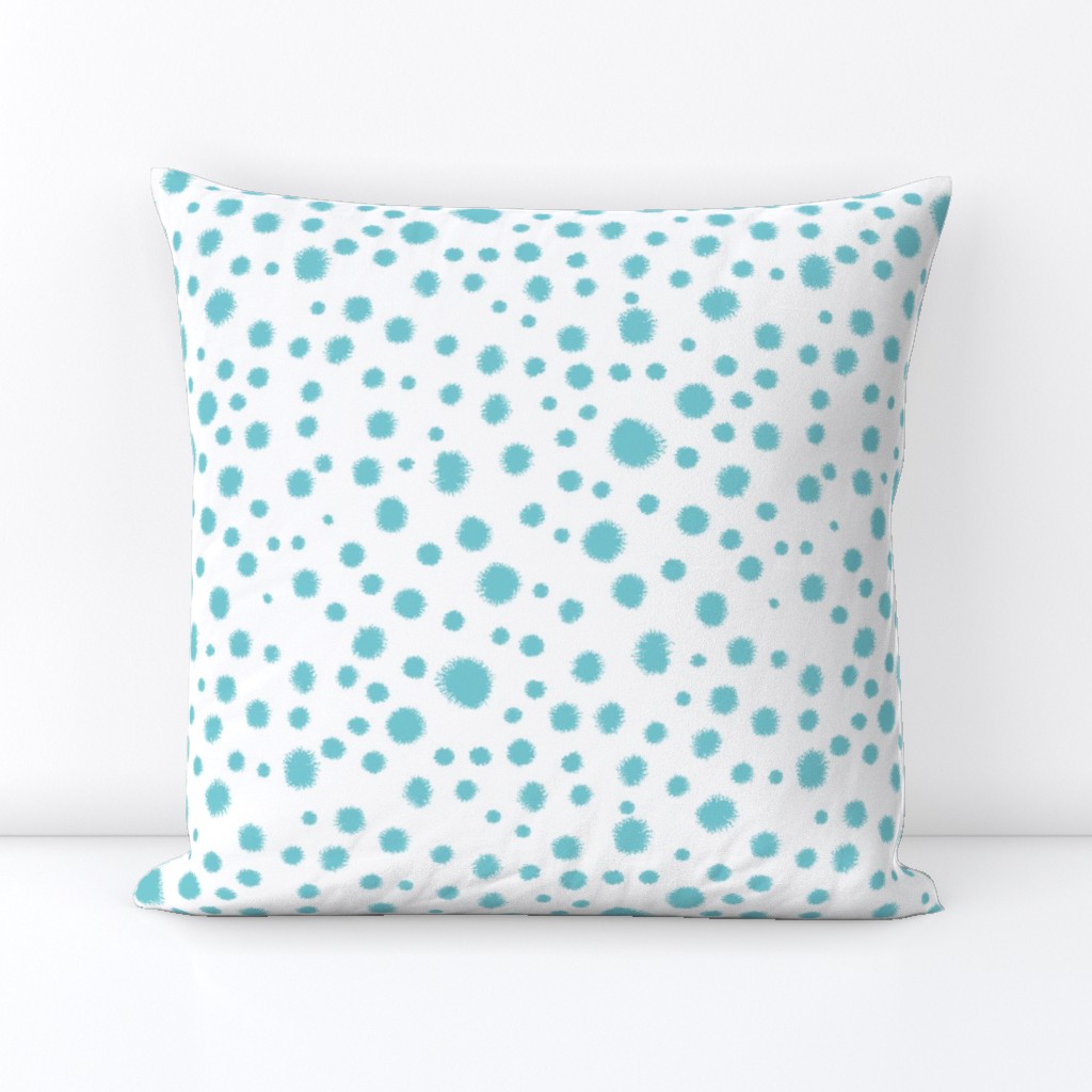 turquoise dots fabric soft pastel blue fabric