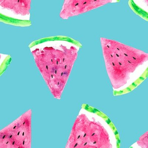 watermelon slices - blue || fruit fabric
