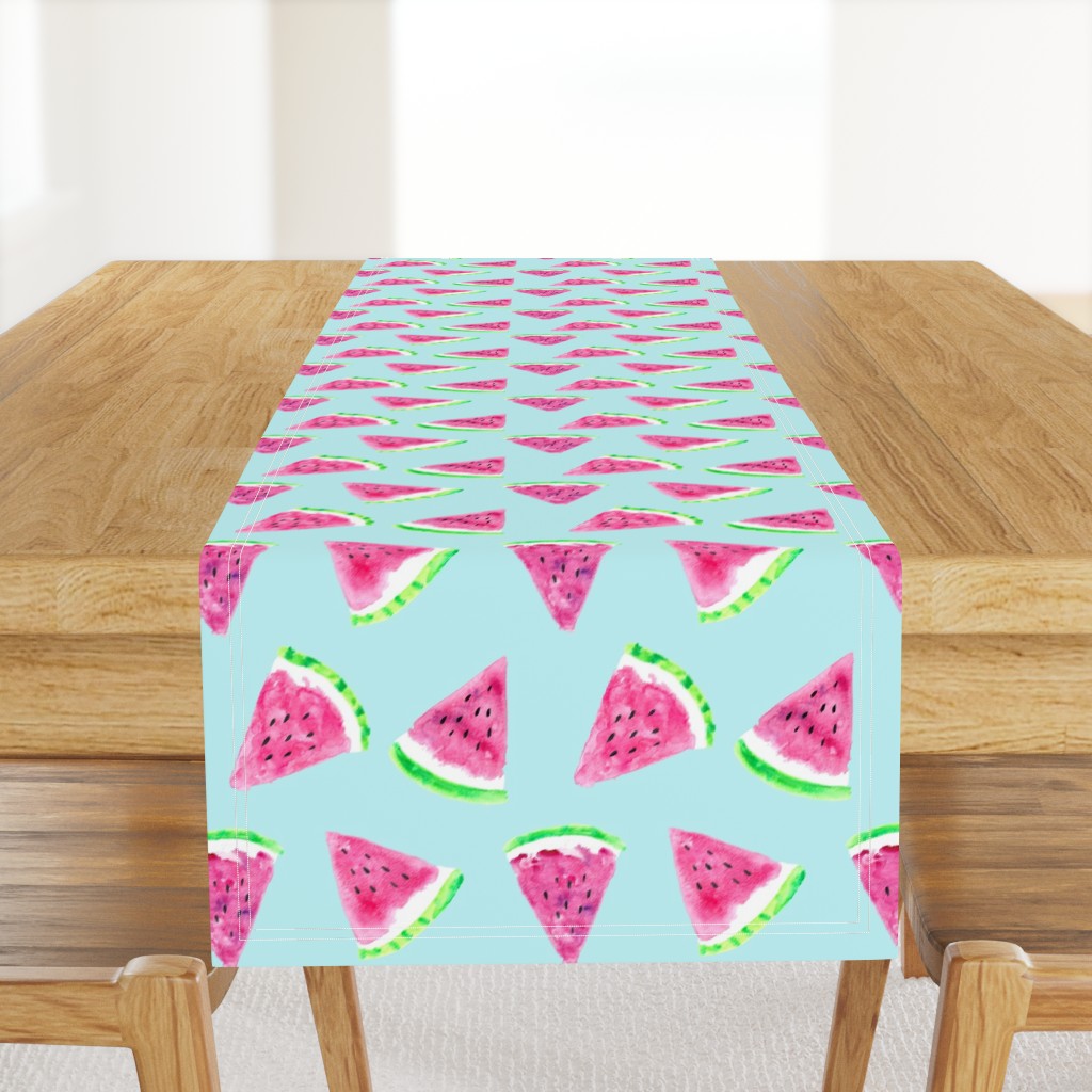 watermelon slices - light blue || fruit fabric