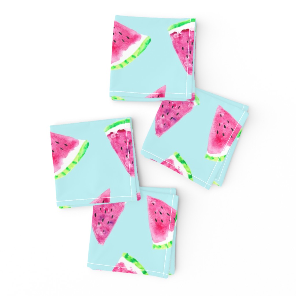 watermelon slices - light blue || fruit fabric