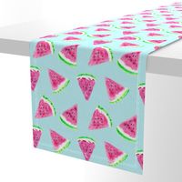 watermelon slices - light blue || fruit fabric