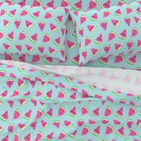 watermelon slices - light blue || fruit fabric