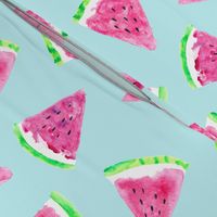 watermelon slices - light blue || fruit fabric