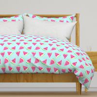 watermelon slices - light blue || fruit fabric