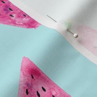 watermelon slices - light blue || fruit fabric