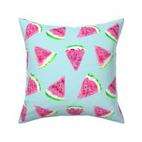 watermelon slices - light blue || fruit fabric