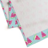 watermelon slices - light blue || fruit fabric