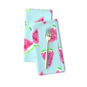 watermelon slices - light blue || fruit fabric