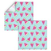 watermelon slices - light blue || fruit fabric