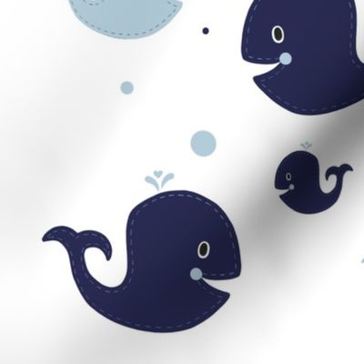 Ezra Nursery Navy Whales