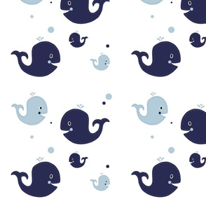 Ezra Nursery Navy Whales