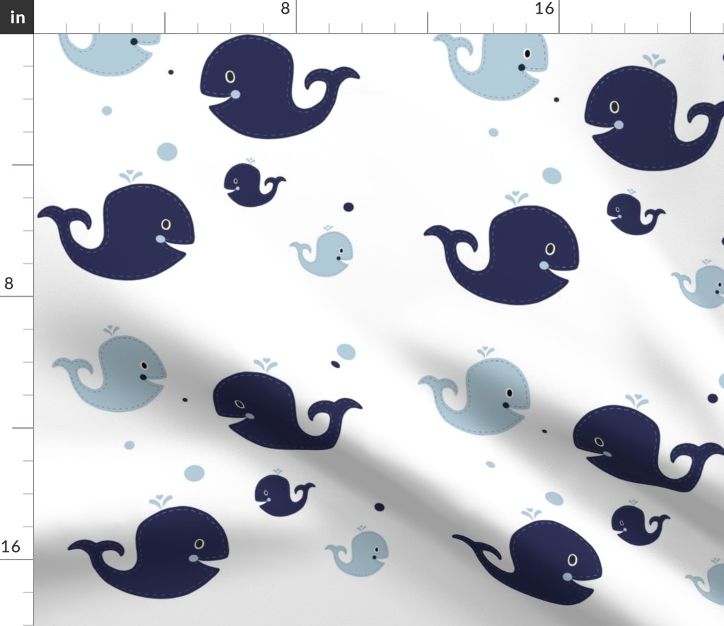 Ezra Nursery Navy Whales