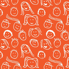 Kids faces - orange