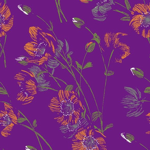 Poppy Floral - Purple