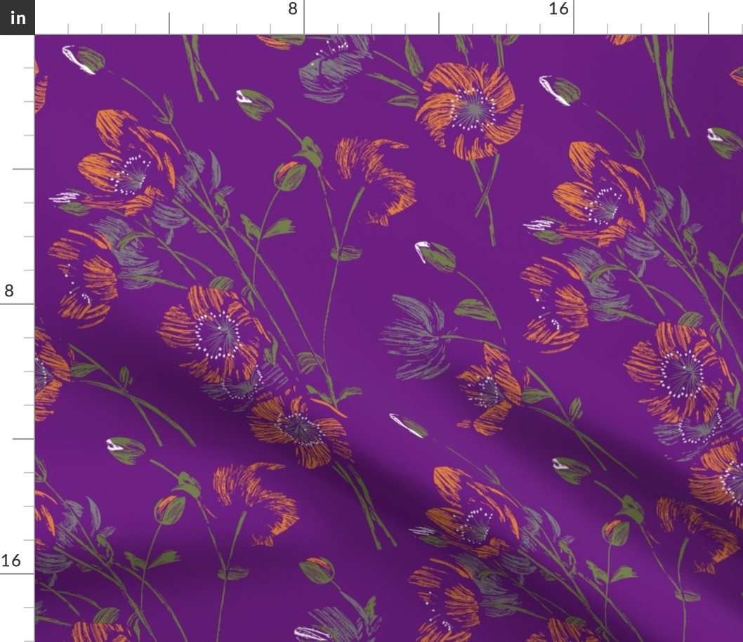 Poppy Floral - Purple