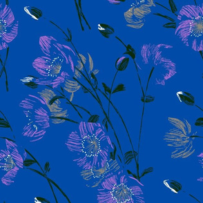 Poppy Floral - Blue