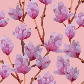 Paper Cut Magnolias {Blush} medium