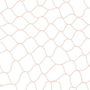 Fishnet by Minikuosi (Grid, Net, Web, Hockey Goal, Football Goal) Blush Pink and White Large Scale