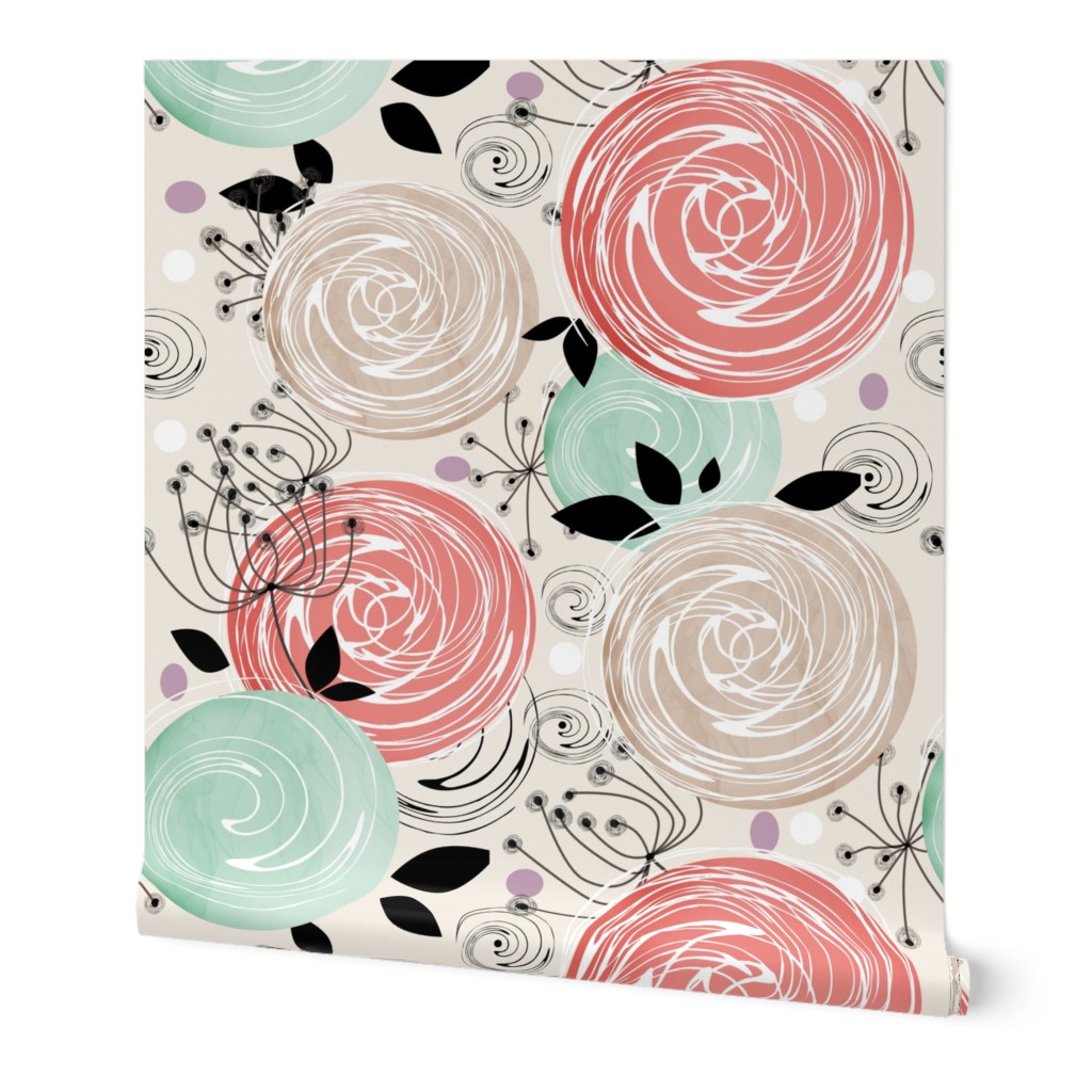 Abstract Roses .Retro, abstract flowers