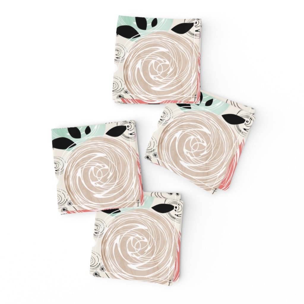 Abstract Roses .Retro, abstract flowers