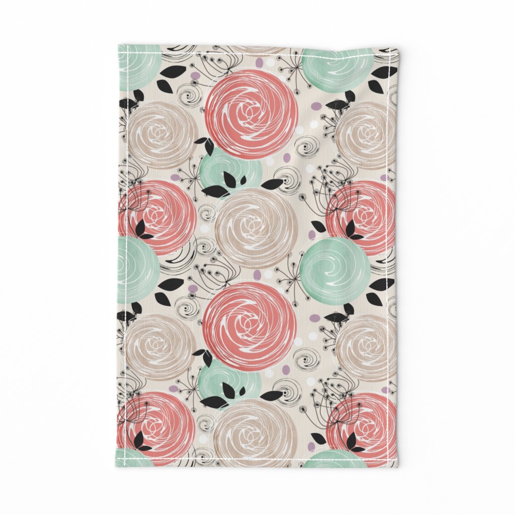 Abstract Roses .Retro, abstract flowers