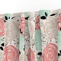 Abstract Roses .Retro, abstract flowers