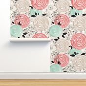 Abstract Roses .Retro, abstract flowers