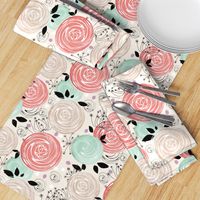 Abstract Roses .Retro, abstract flowers