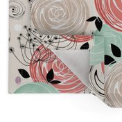 Abstract Roses .Retro, abstract flowers