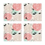 Abstract Roses .Retro, abstract flowers