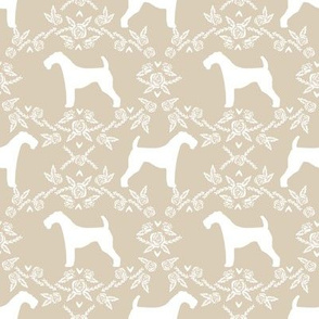 Airedale terrier silhouette florals sand
