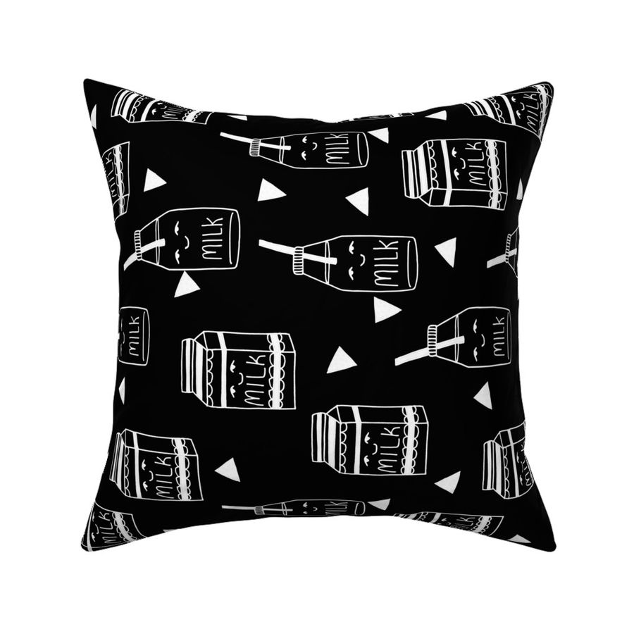 black and white milk jug fabric railroad nursery baby design