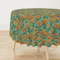 Paper Cut Chrysanthemums - Sea Green