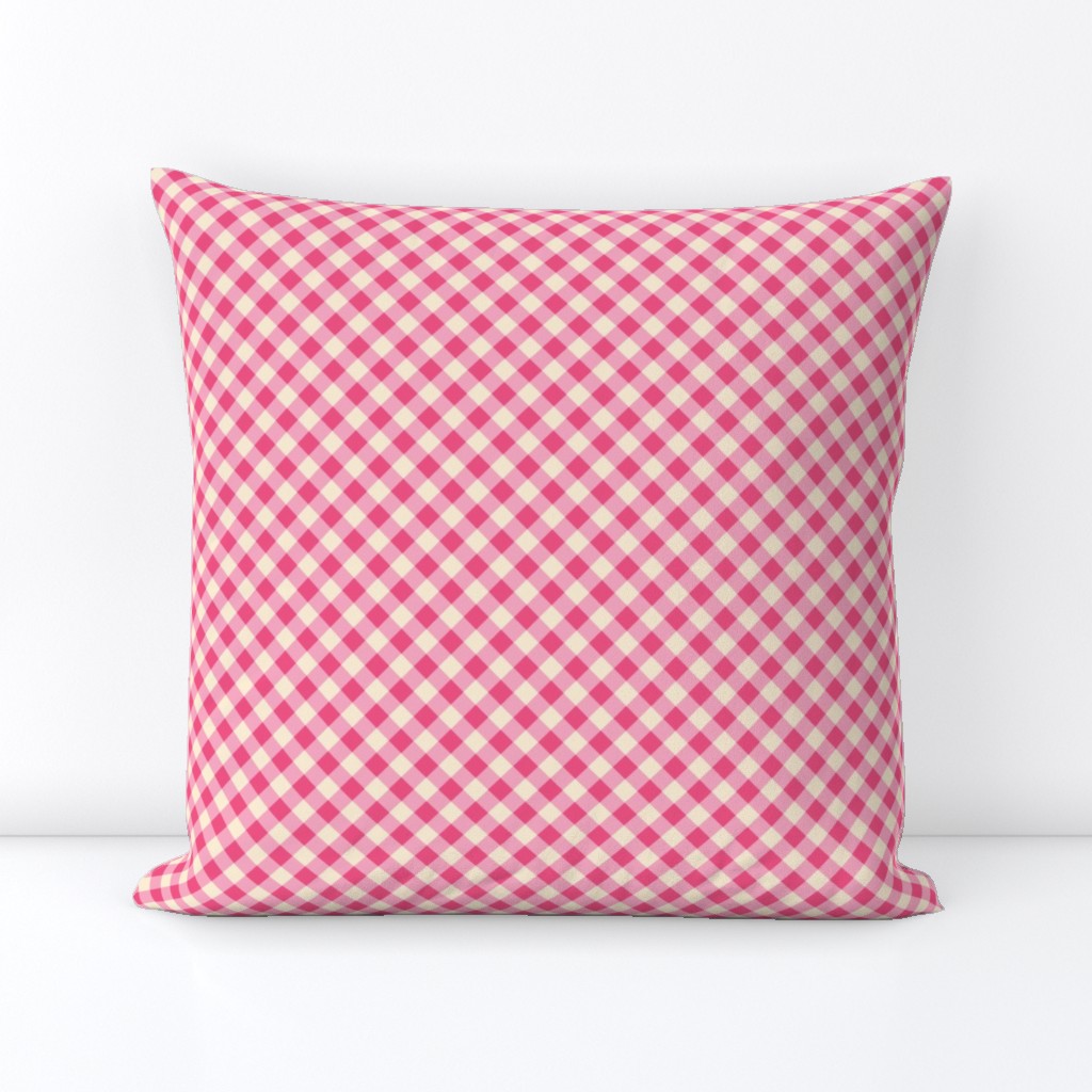 Pink Gingham Square Throw Pillow Cover Spoonflower