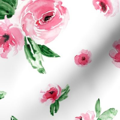 Watercolor Floral Pink Large