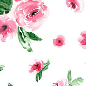 Watercolor Floral Pink Large