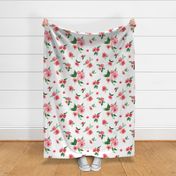 Watercolor Floral Coral Large