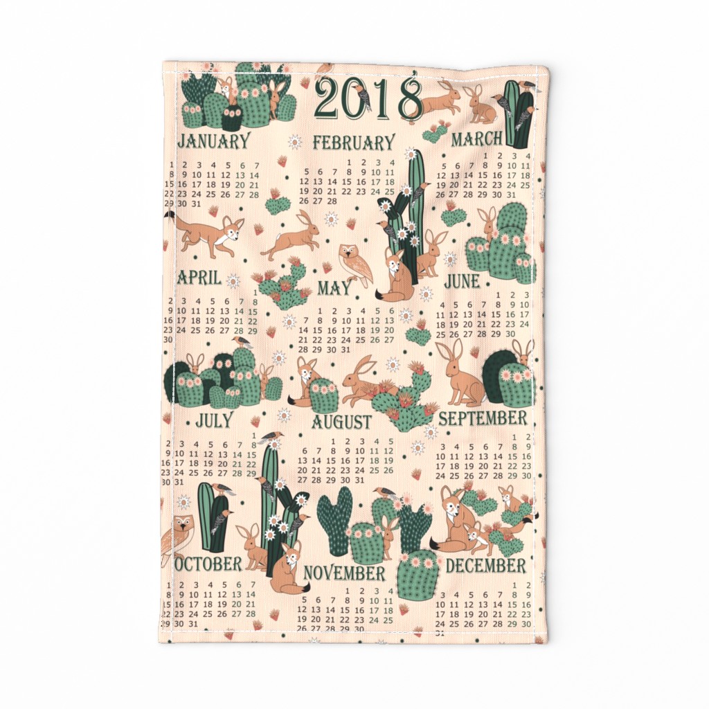 2018 fox and rabbit calendar