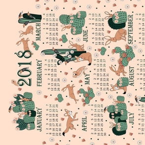 2018 fox and rabbit calendar