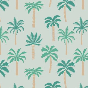 palm tree fabric // tropical summer linocut design by andrea lauren palm prints - earthy tones