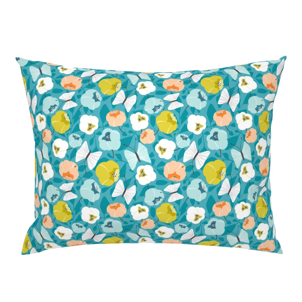 Butterfly Blossom - Floral Turquoise