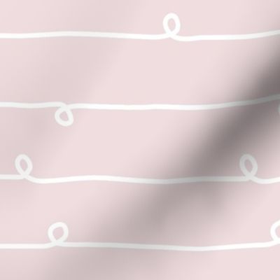 Stripes and Loops Big Pale Pink and White by Minikuosi