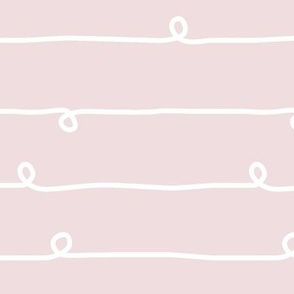 Stripes and Loops Big Pale Pink and White by Minikuosi